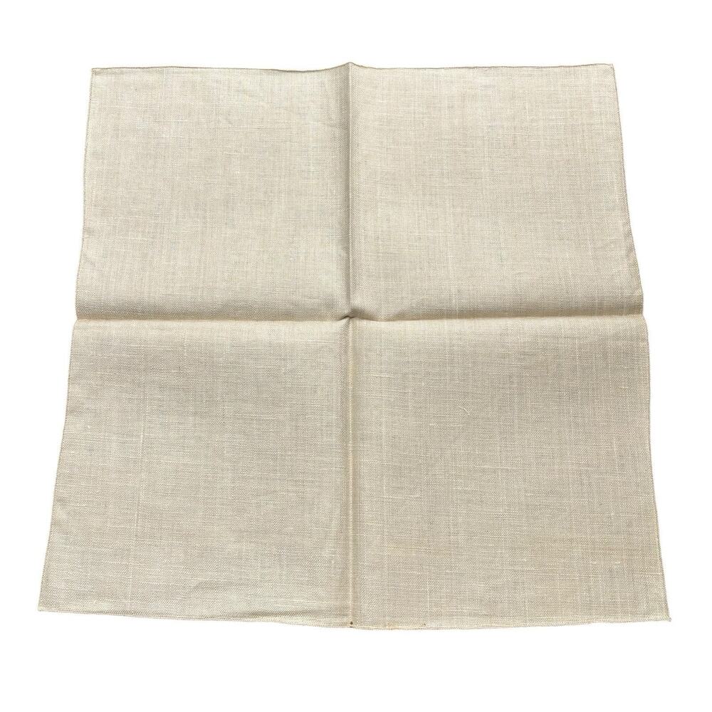 Vintage Kelly Green Pure Linen Tablecloth (52x70) 6 Ivory Linen Napkins NOS* 60s - Picture 6 of 8
